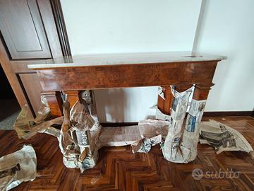 Consolle marmo e legno noce
