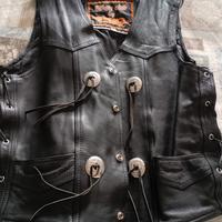 Gilet in pelle biker
