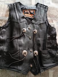 Gilet in pelle biker