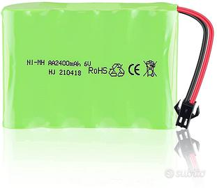 Batteria Ni-MH Ricaricabile 6V 2400mAh per Auto RC