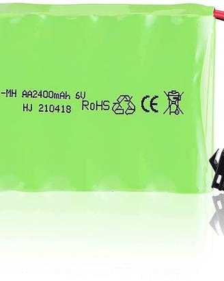 Batteria Ni-MH Ricaricabile 6V 2400mAh per Auto RC