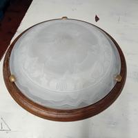 plafoniere con bordo in legno