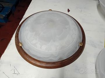 plafoniere con bordo in legno