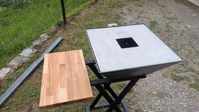 barbecue BBQ con piastra in acciaio inox