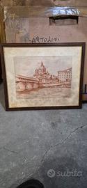 Quadro vecchio ponte di Pavia Citterio 