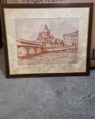 Quadro vecchio ponte di Pavia Citterio 