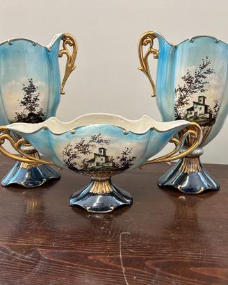 Trittico Vasi Antichi e Giardiniera in Porcellana