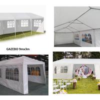 GAZEBO per Feste 9x3 BIANCO - PALI e GIUNT ZINCATI