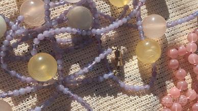 Collana Super lungo con ametista viola. 240 cm