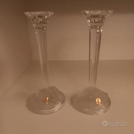Coppia di candelabri in cristallo Nachtmann
