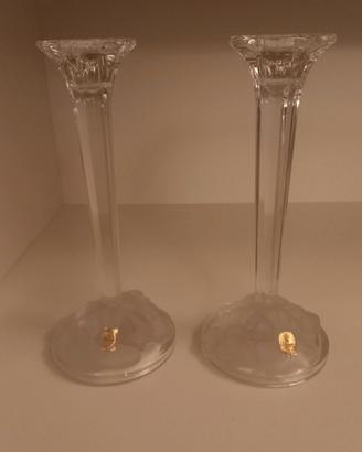 Coppia di candelabri in cristallo Nachtmann