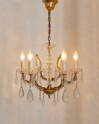 Lampadario in cristallo 6 luci stile classico 45cm