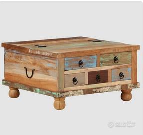 Tavolino da Salotto in Legno di Recupero 70x70x38
