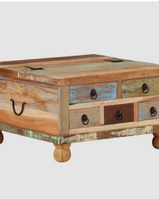 Tavolino da Salotto in Legno di Recupero 70x70x38