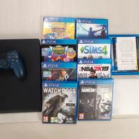 PS4 slim 1TB completa di cavi + Pad + 10 Giochi 