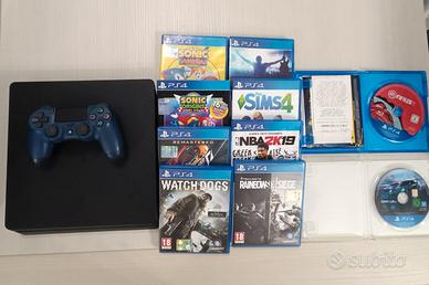 PS4 slim 1TB completa di cavi + Pad + 10 Giochi 