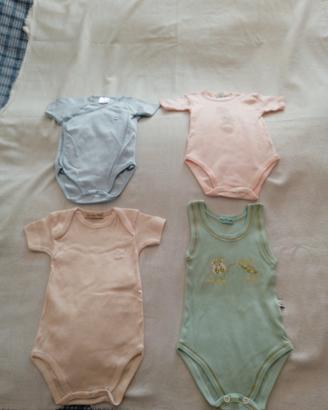 Set 4 body multicolore in cotone bambino/a