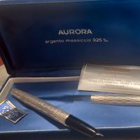 Antica penna stilografica Aurora Argento Massiccio