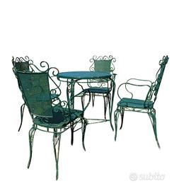 Tavolo e sedie giardino Villa Liberty XIX secolo