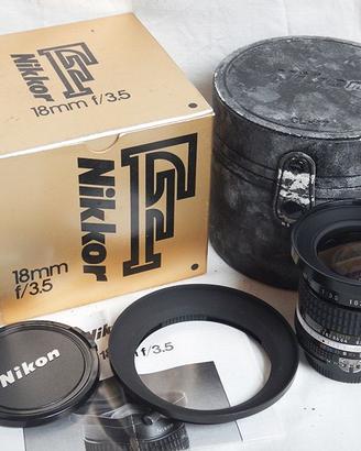 Nikon 18mm f3.5 AI-S AIS + Scatola + Paraluce
