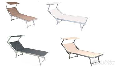 Lettino lido alluminio textilene con parasole