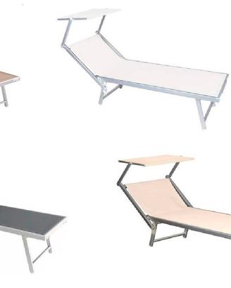 Lettino lido alluminio textilene con parasole