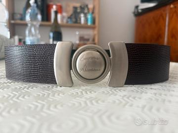 Cintura in pelle marrone con fibbia Emporio Armani