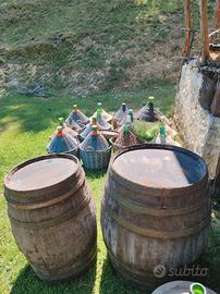 botti in legno e damigiane