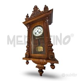 PENDOLO IN LEGNO COLONNINE TORNITE NUMERI ROMANI