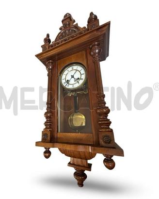 PENDOLO IN LEGNO COLONNINE TORNITE NUMERI ROMANI