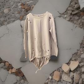 Felpa bucherellata più lunga dietro con coulisse