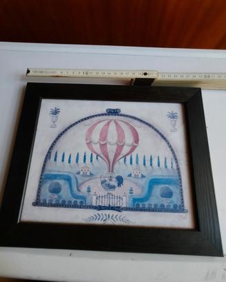 Quadretto in legno cornice blu