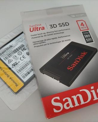 HD SANDISK ULTRA 3D SSD 4TB NUOVO MAI USATO