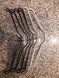 6 Attaccapanni da camice nuovi neri e bianchi in m