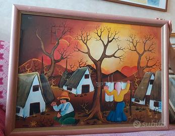 Quadro Paesaggio in stile Naif