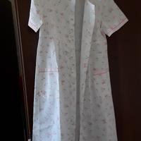 Camicia da notte donna rosa bianca manica corta tg