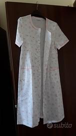 Camicia da notte donna rosa bianca manica corta tg