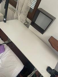 Scrivania bianca 140x60 moderna ben messa