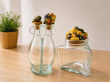 Set di porta olio/aceto e contenitore alimentare
