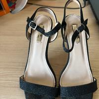 tacco donna nero con brillantini