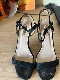 tacco donna nero con brillantini