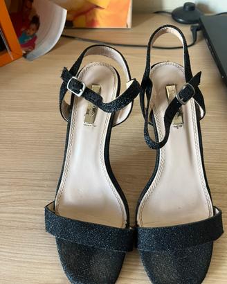 tacco donna nero con brillantini