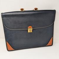 Borsa di rappresentanza cuoio pelle marrone blu