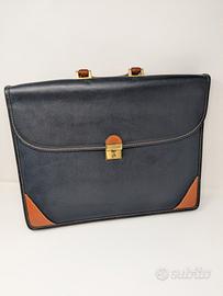 Borsa di rappresentanza cuoio pelle marrone blu