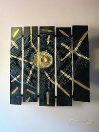 Quadro artistico in cirmolo "Esplosione Dorata"