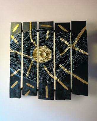 Quadro artistico in cirmolo "Esplosione Dorata"