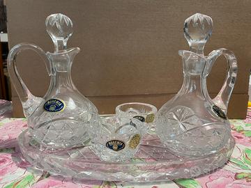 Servizio olio aceto sale pepe cristallo Bohemia