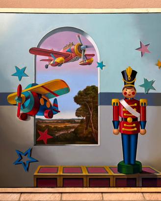 Opera ad olio su tavola spessa di 70x70 cm