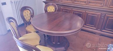 Tavolo rotondo allungabile in legno