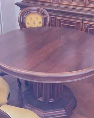 Tavolo rotondo allungabile in legno
